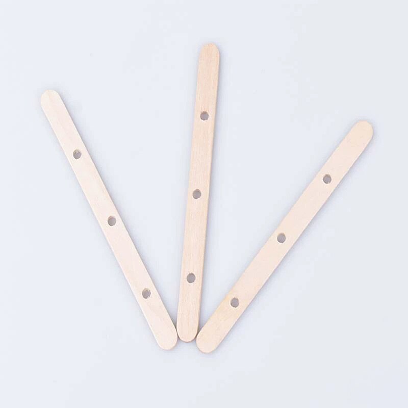 100Pcs/pack Wooden Candles Wick With Sustainer Tab Candle Core For Candle Making Supply Soy Parffin Wax