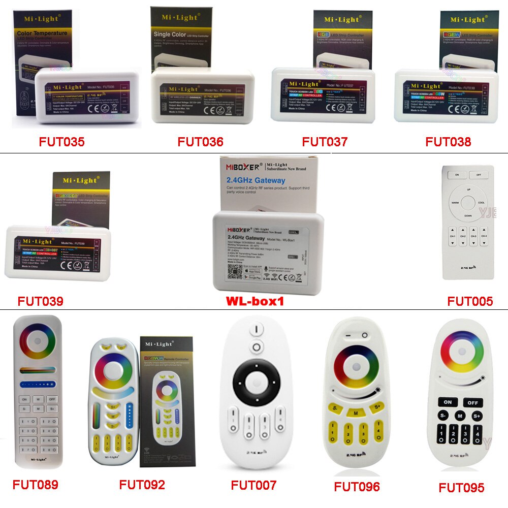 Miboxer 2.4G RF Wireless Remote single color Color Temperature RGB RGBW RGB+CCT led strip controller WiFi iBox Smart Light