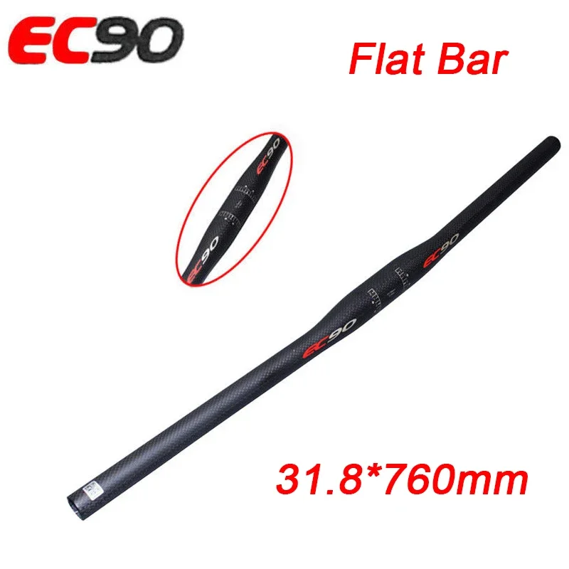 Manillar de bicicleta de carbono EC90, manillar ultraligero para bicicleta de montaña de 25,4mm y 31,8mm, barra plana/riser de carbono completa: Negro