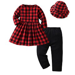 top and top Autumn Winter Brother and Sister Plaid Matching Outfits,Kids Boys Gentleman Clothes+Girls Casual Princess Outfits: Red Sister / 2T