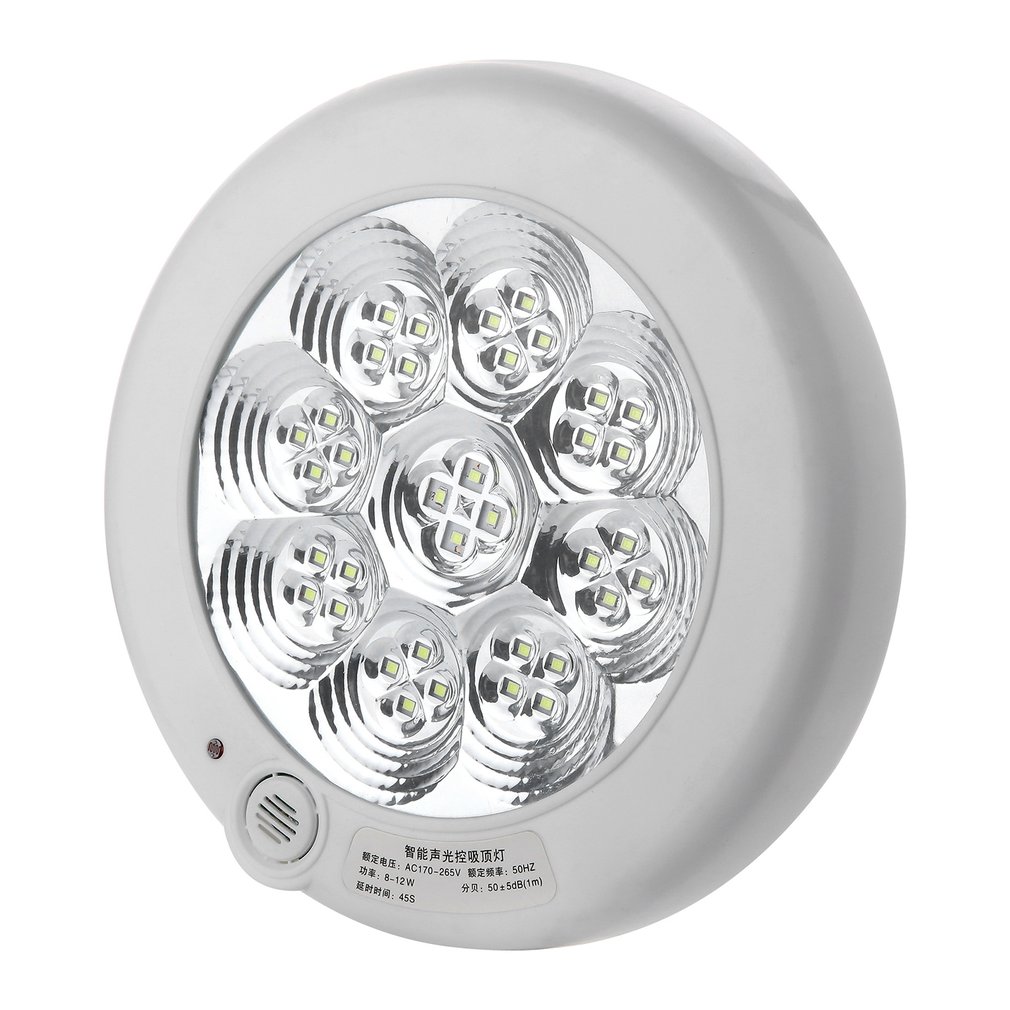 ICOCO 8W/12W 9 Led sensor Light Sound And Light Control Intelligent Corridor Living Room Induction Ceiling Lamp