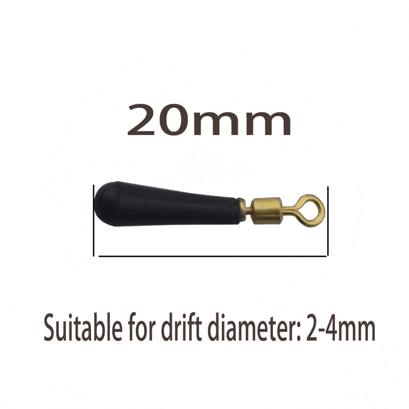 10 st/lot drift fiske flöten säte koppar huvud gummi bobber för led fiske flöte rotation boj säte tillbehör: 20mm
