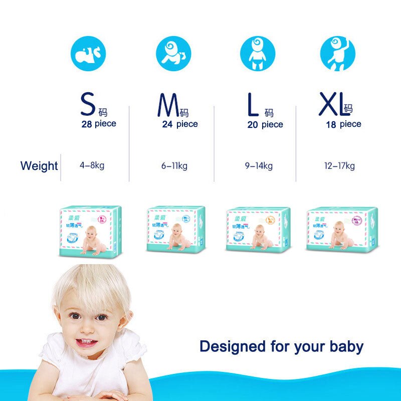 Soft Baby Diaper Baby Nappy Toilet Training Newborn Diapering Disposable Newborn Baby Leakguards Hypoallergenic Diapers S M L XL