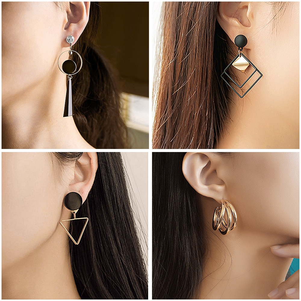 X & P Ronde Dangle Koreaanse Oorbellen Voor Vrouwen Geometrische Ronde Hart Gouden Oorbel Bruiloft Oorbellen sieraden