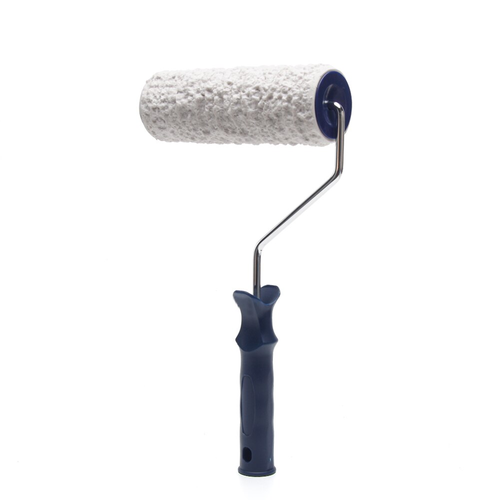 8 inch verfroller met reliëfpatroon en handvat, kwast, korrelig, kartelen, doe-het-zelf, muurtextuur, rubber, woondecoratie
