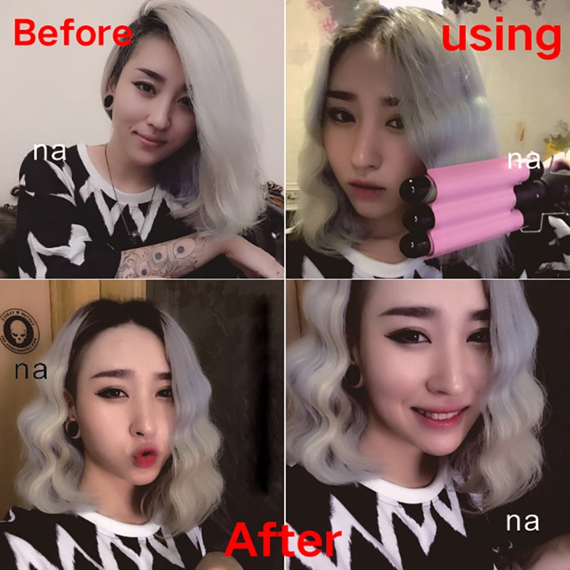 110-220v Hair Curling Iron Ceramic Triple Barrel Hair Curler Deep Pearl Waving Curly Styling Tool Splint Wave Wand