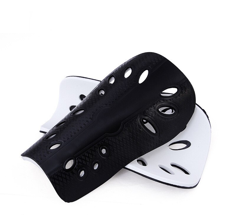 Fútbol espinilleras almohadillas suaves fútbol Cuish Plate transpirable espinilleras Protector de pierna espinilleras de fútbol: black / For Adult