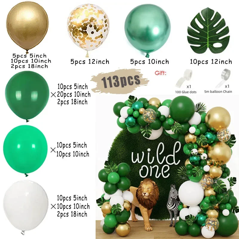 Jungle Safari fête d'anniversaire Animal ballon guirlande arc Kit cerf motif enfant garçon bébé douche décoration Latex ballons fournitures: camouflage