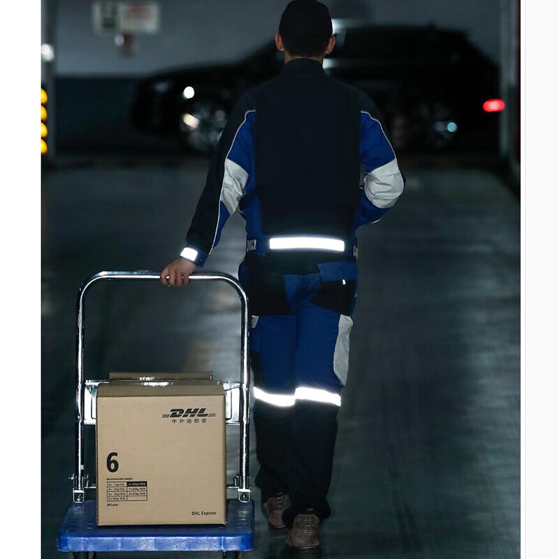 Men’s Work Jacket and Pants hi vis Reflective Workwear Suit Carpenters Work Sets Workwear Jacket Pants with Many Pockets