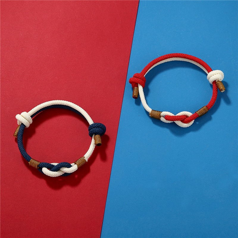 Mkendn koppelarmband milan touw concentrische knoop infinity armband voor mannen vrouwen teken van liefde sieraden