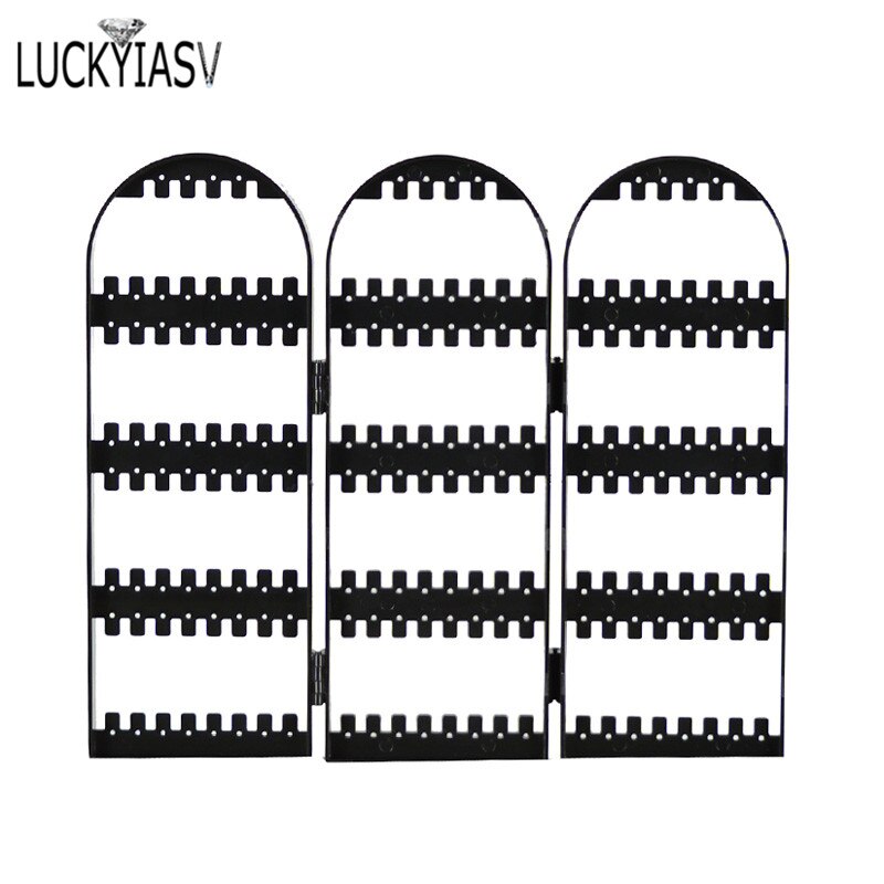 Black 120/180/240/300/360 holes Plastic Earrings Studs Display Rack Folding Screen Earring Jewelry Display Holder Storage Box: 3B-180 holes