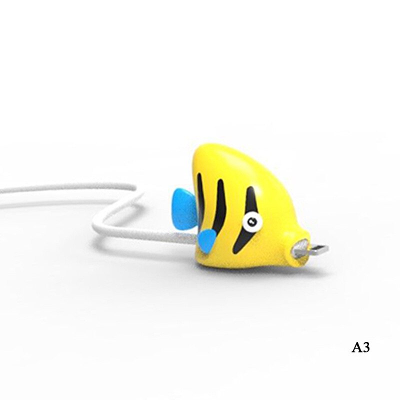 Søte tegneserier dyr bite kabel databeskytter fisk dinosaur hund shaper kabel opptrekker arrangør iphone ipad datalinje beskyttelse: Svart