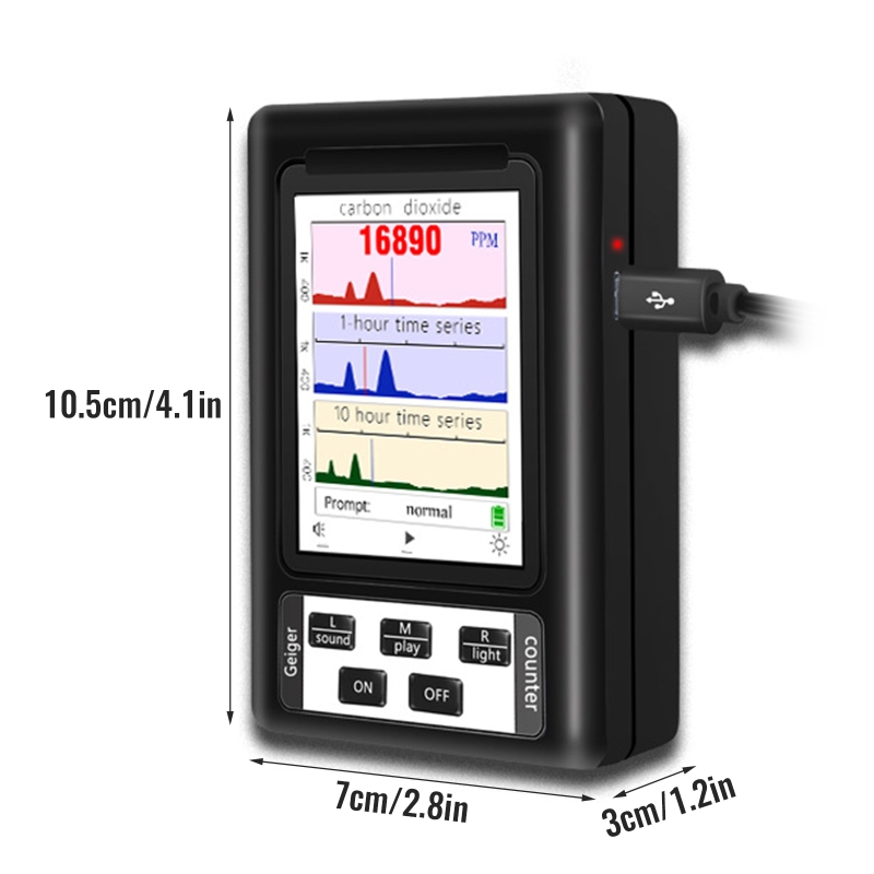 M6CF Hoge Nauwkeurigheid CO2 Monitor Luchtkwaliteit Monitor Indoor Kooldioxide Detector Groot Scherm 10 Uur Data Record