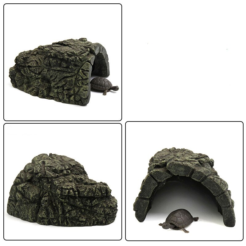 Cachette de poisson en résine, grotte d'aquarium, tortue de paysage, reptiles, se prélassent, décoration, ornement