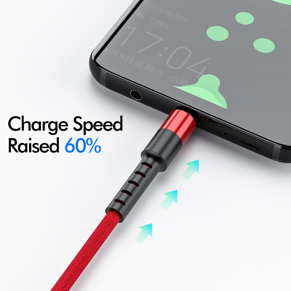 Rock Usb Type C Kabel Voor Samsung S9 S8 Qc 3.0 Snel Opladen Type-C Mobiele Telefoon Draad Usb C Koord Voor Xiaomi Redmi Note 7 8 10