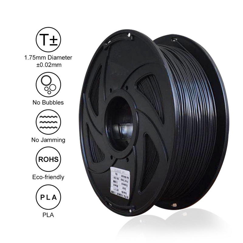 Easythreed 1.75Mm Pla Filament 3D Afdrukken Materiaal 3D Printer Zwarte Kleur Vullingen Modellering Stereoscopische Geen Vervuiling