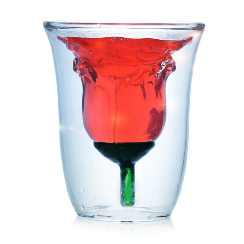 Bar Discotheque Rose Double-wall Red Copo Coppa Vetro Wine Glasses Cocktail Flip Liquor Shot Cup Vaso Household Lover 180ml