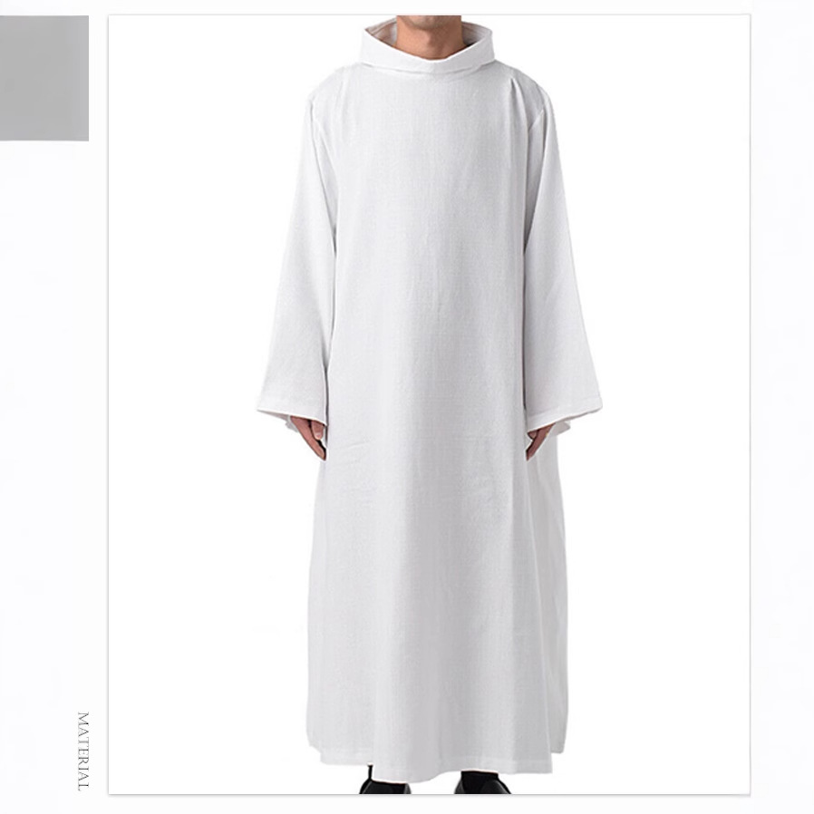 Traje medieval cosplay bruxa branca sacerdote igreja festa longo robe morte fantasma vestido de halloween cosplay vestido traje para adulto