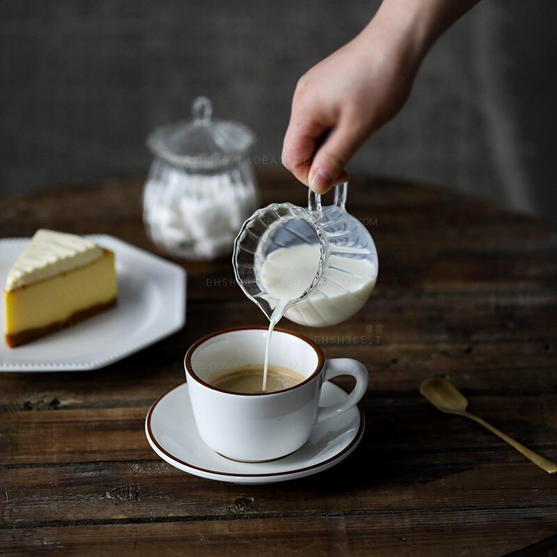 Ins Small Glass Milk Jug 260ml Mini Milk Jug for Coffee Honey Jug 50ml Cute Tablewares