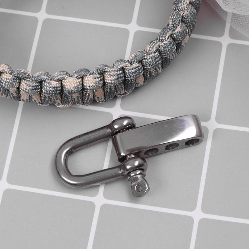 Stainless Steel U Anchor Shackle Screw Pin Outdoor Paracord Bracelet Buckle