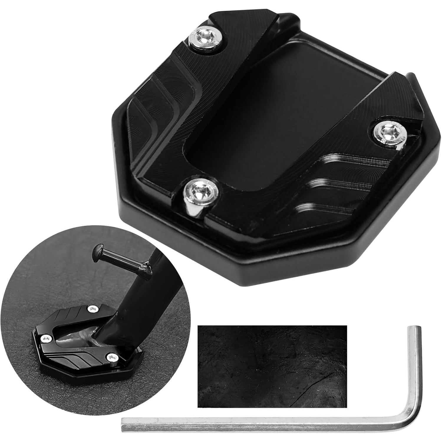 Universale Scooter moto bici cavalletto Extender piede supporto laterale estensione Pad piastra di supporto antiscivolo Base allargata