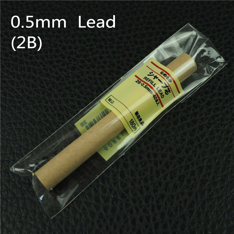 MUJI Mechanical Pencil Low Center of Gravity 0.3 0.5MM Automatic Pencils Lead Office School Supplies Stationery Crayon A Papier: 0.5mm refill 2B
