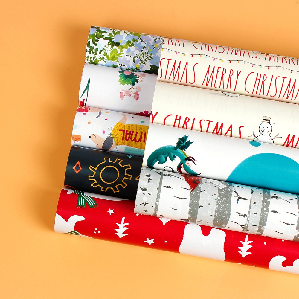 Omslagspapper bestruket papper isbjörn tecknad silkespapper prickad låda blomma scrapbook papper 50cm *76cm