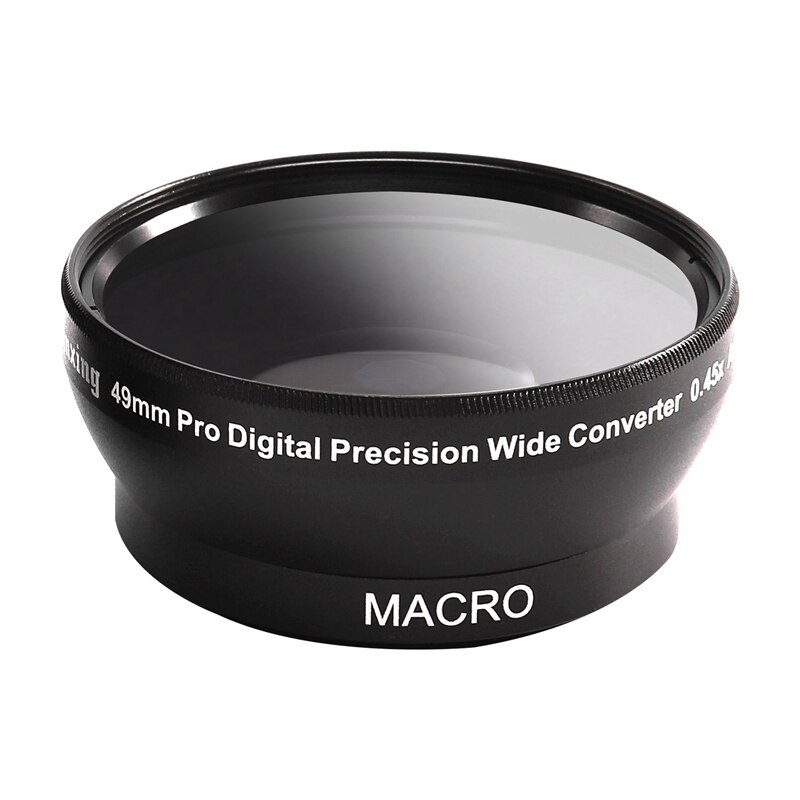 Lente Digital de repuesto NEWYI 49mm 0.45X gran angular + Macro conversión lente 49 0,45 negro