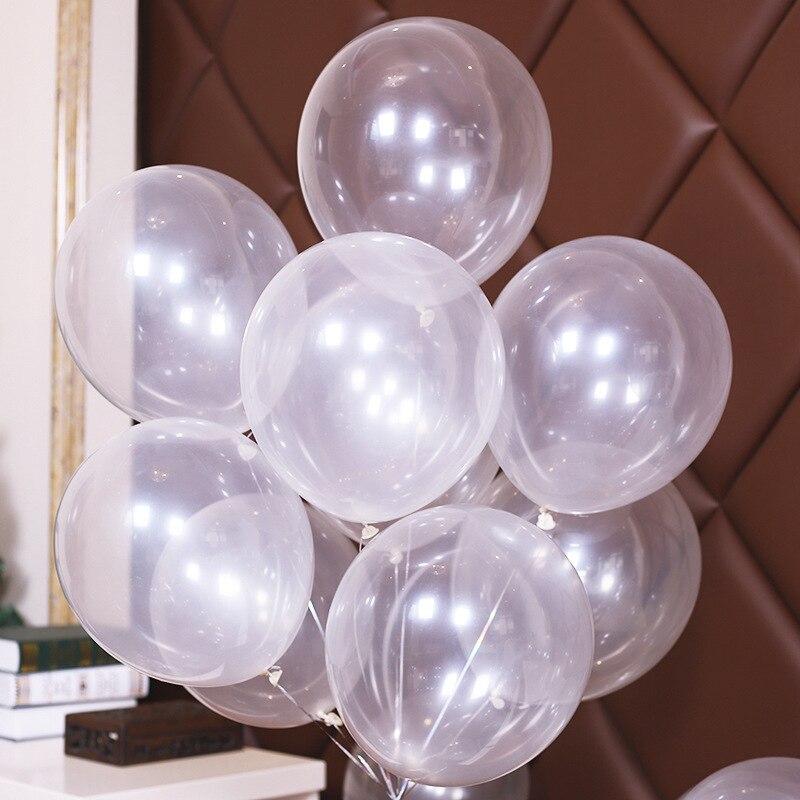 10 stk / lot 12 tommer tykke klare latexballoner gennemsigtige balloner romantisk oppustelig bryllupsfødselsdagsdekoration