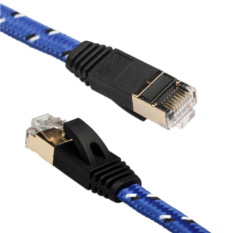 Cat 7 kabel Ethernet płaskie UTP drutu z oplotem RJ45 przewód Lan Cat7 kable sieciowe 10 gb/s 600Mhz dla Router modemu 1m 2m 3m 5m 10m