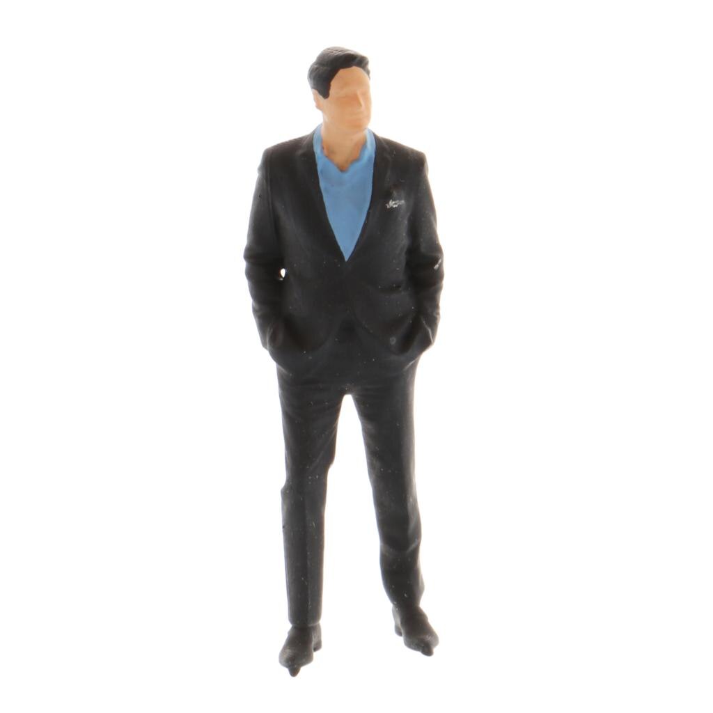 1/64 Gli Uomini Figura Scena Carattere Street Persone Modello Treni in miniatura Architettonica Layout di Decorazione per la Casa Delle Bambole: Black Suit