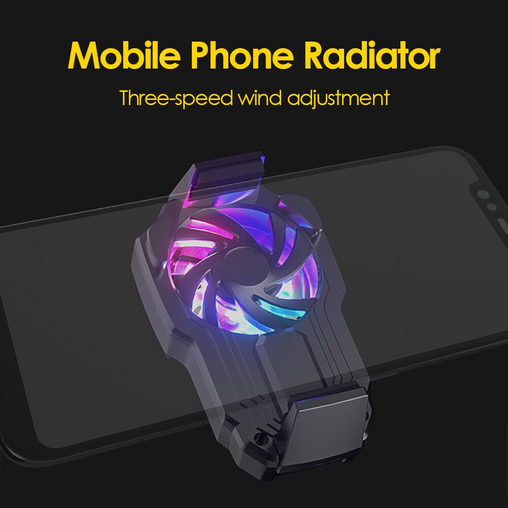 Universal Mobile Phone Cooler Adjustable Mobile Phone Gamepad Cooling Fan With RGB Backlight For iPhone Xiaomi Huawei Samsung