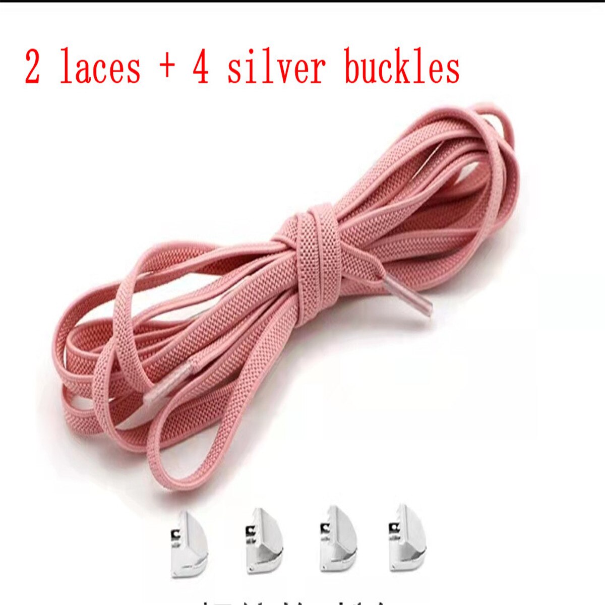 Cordones elasticos zapatillas sznurówki których nie trzeba wiązać sznurowadła dla dzieci i trampki dla dorosłych sznurowadło szybki leniwy metalowy zamek sznurowadła: lekki różowy