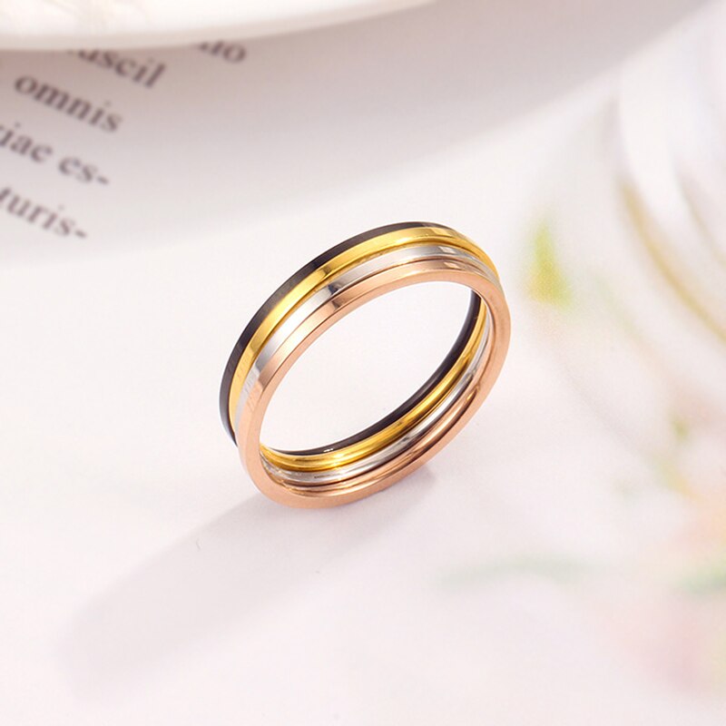 Anillo fino de 1mm de acero inoxidable, anillos planos minimalistas simples, joyería para mujer, Color rosa, oro, negro, plata, de amor, tamaño 3 a 10