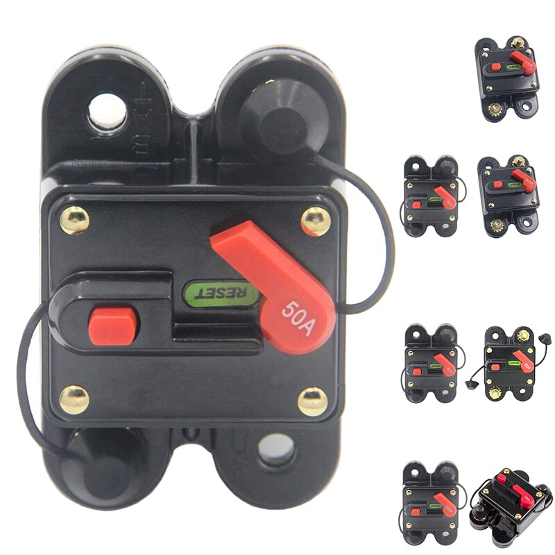 Circuit Breaker with Menual Reset Home Solar System for Car Audio and Amps Protection 12V-24V DC Reset Inverter