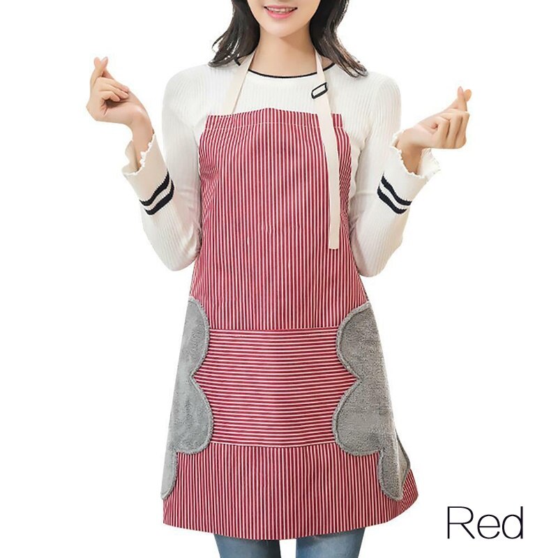 Adjustable Kitchen Apron High-grade Pinafore Waterproof Antifouling Aprons Cooking Baking Restaurant Erasable Hand 8A2256: White