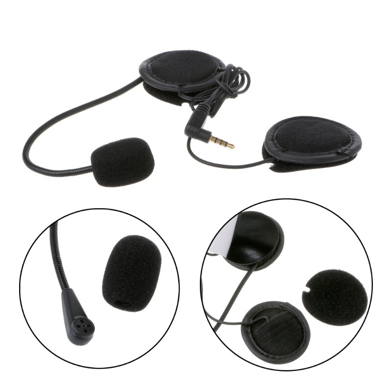 casco de motocicleta para micrófono altavoz accesorio suave para intercomunicador de motocicleta trabajo con enchufe de 3,5mm