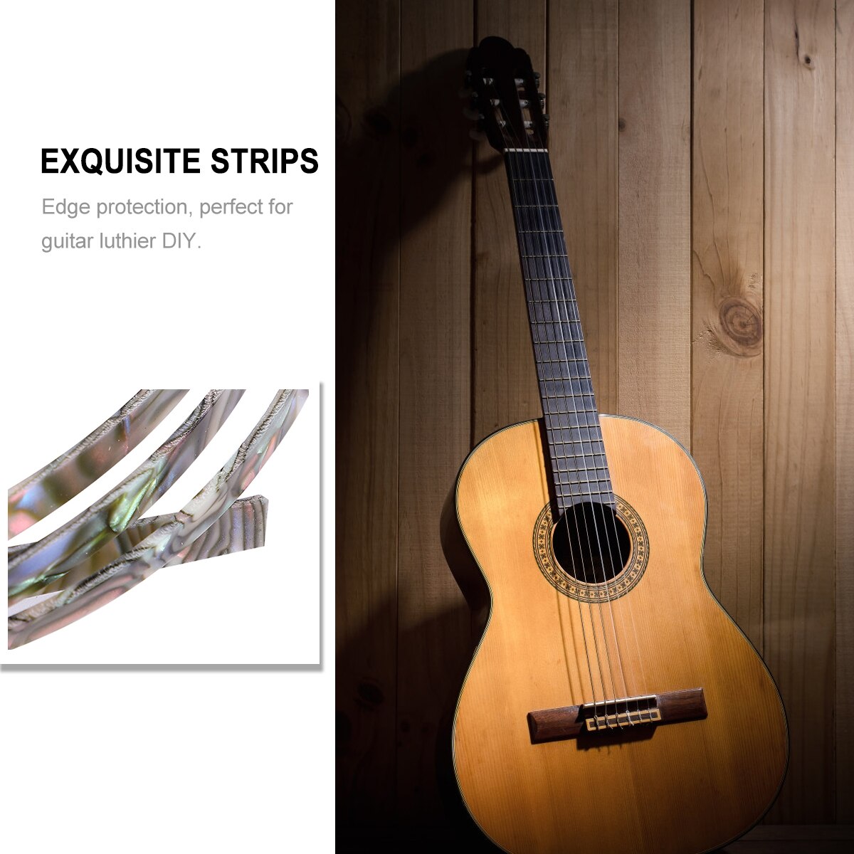 2pcs ABS Guiar Binding Purfling Strips Edge Trim Inlay Body Project Abalone Shell for Guitar Bass