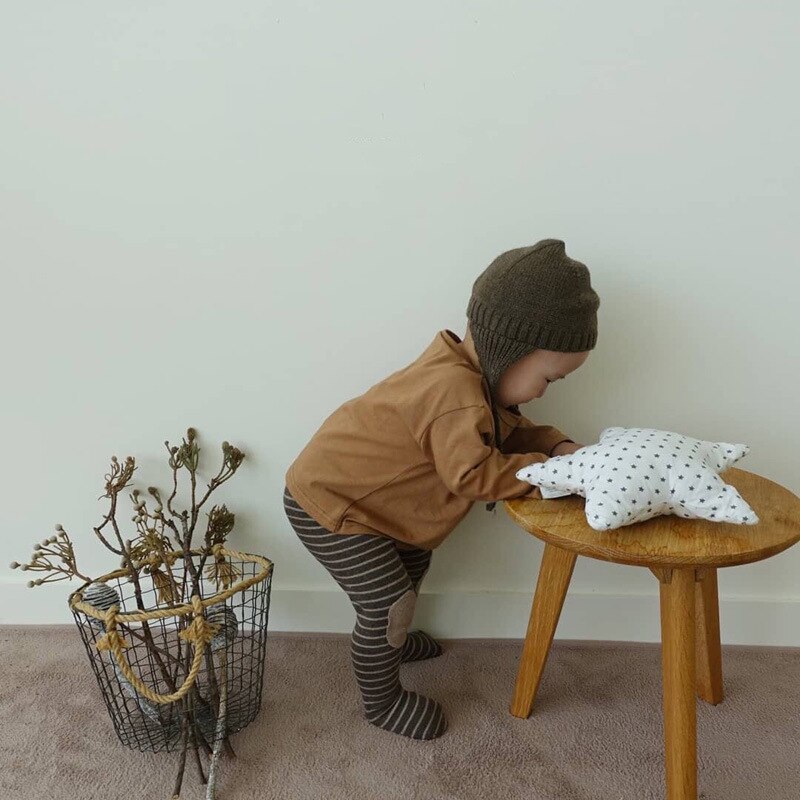 Del bambino del Cotone A Righe Elastico per Bambini Collant per Bambini Dei Ragazzi E Delle Ragazze di toppa Panty versatile Delle Ghette Dei Bambini Dei Pantaloni Della Tuta Ropa Para Bebes