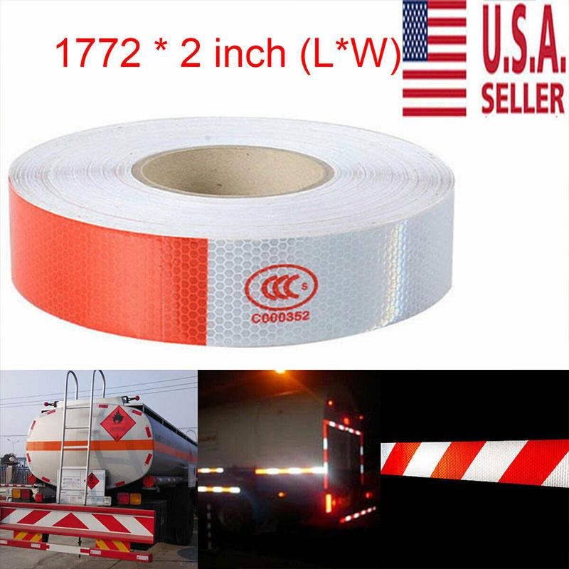5cm*45M Reflective Tape Roll White And Red Trailer Conspicuity Dot Safety Warming Tape Reflective Car Night Reflector Styling
