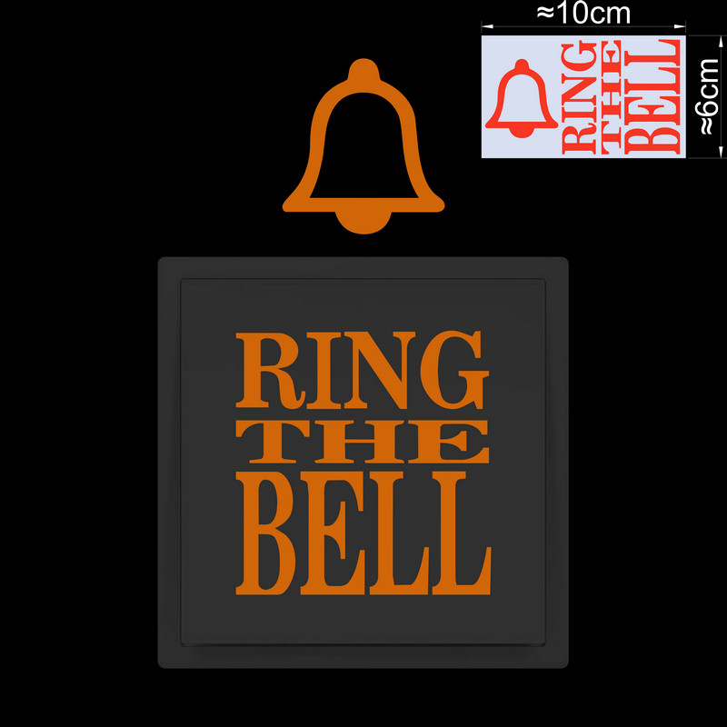 Anello il campanello che si illumina al buio Adesivo per interruttore campanello Porta aperta che indica etichetta per cartello Negozio Hotel Decorazione per finestra per auto Decalcomania in vinile: Rosso