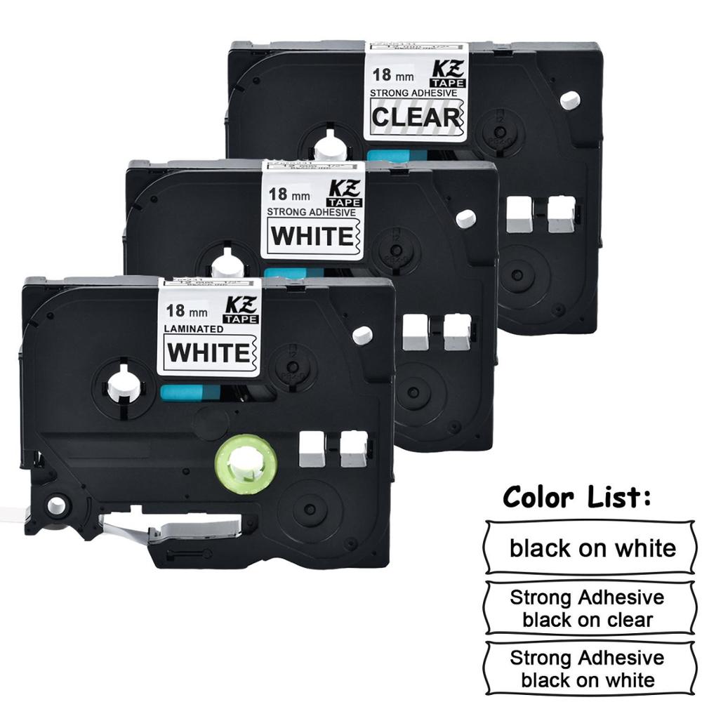 CIDY TZe Label Tape - 18mm TZe-241 Compatible for Brother P-touch PT-E500W PT-E100B: Set H
