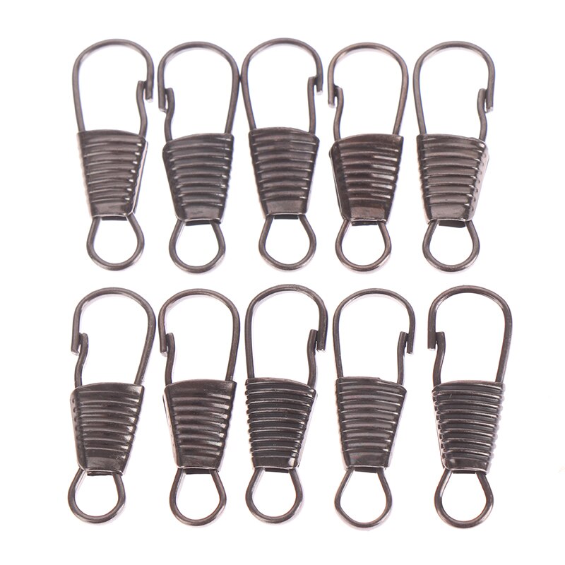 10Pcs Rits Hoofd Bagage Kleding Schoenen Laarzen Diy Rits Puller Afneembare Rits Trekt Naaien Craft Naaien Kits Metal Zip: Black