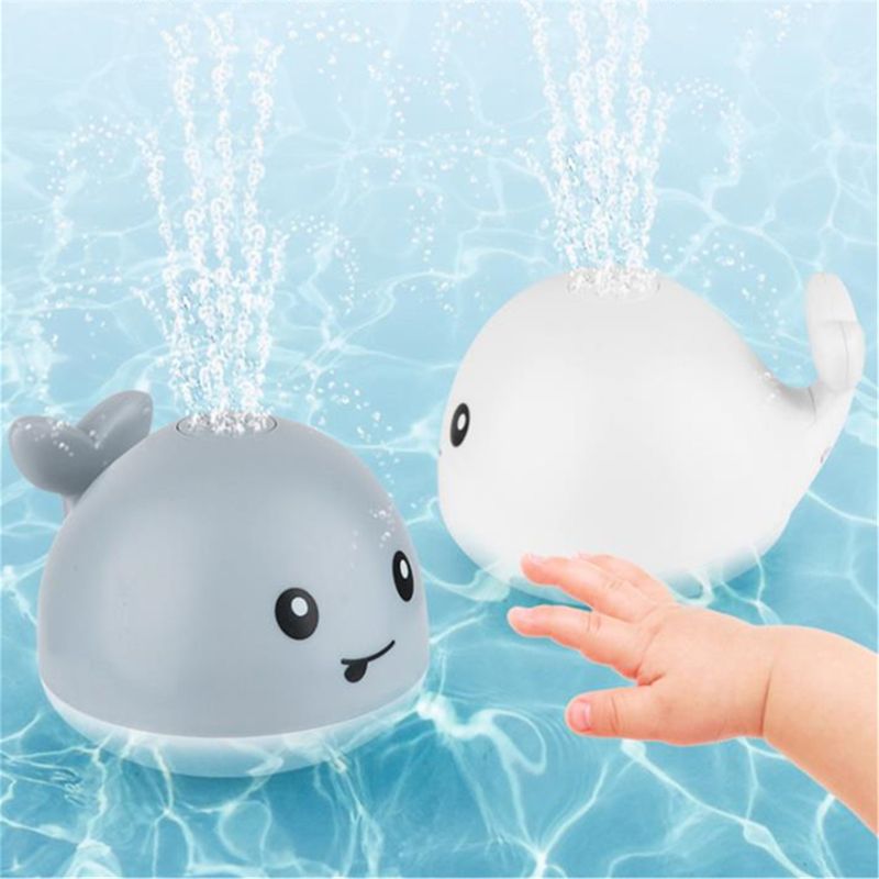 Baby lys op badekar legetøj hval vand sprinkler pool legetøj til småbørn spædbørn børn