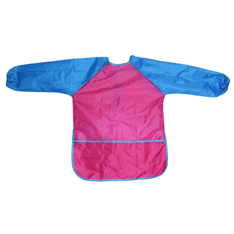 5-8 years Waterproof Baby Girl Boy Long Sleeve Bibs Toddler Infant Burp Cloth Feeding Child Drawing And Painting Apron: rose red