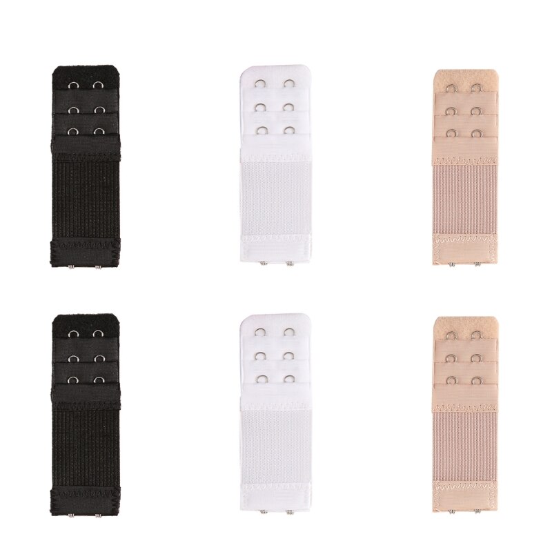 5Pcs Bra Extender Elastic 2 / 3 Hook Soft Bra Extension Strap Adjustable Underwear Strapless Intimates Accessories akcesoria: A-2-6PCS