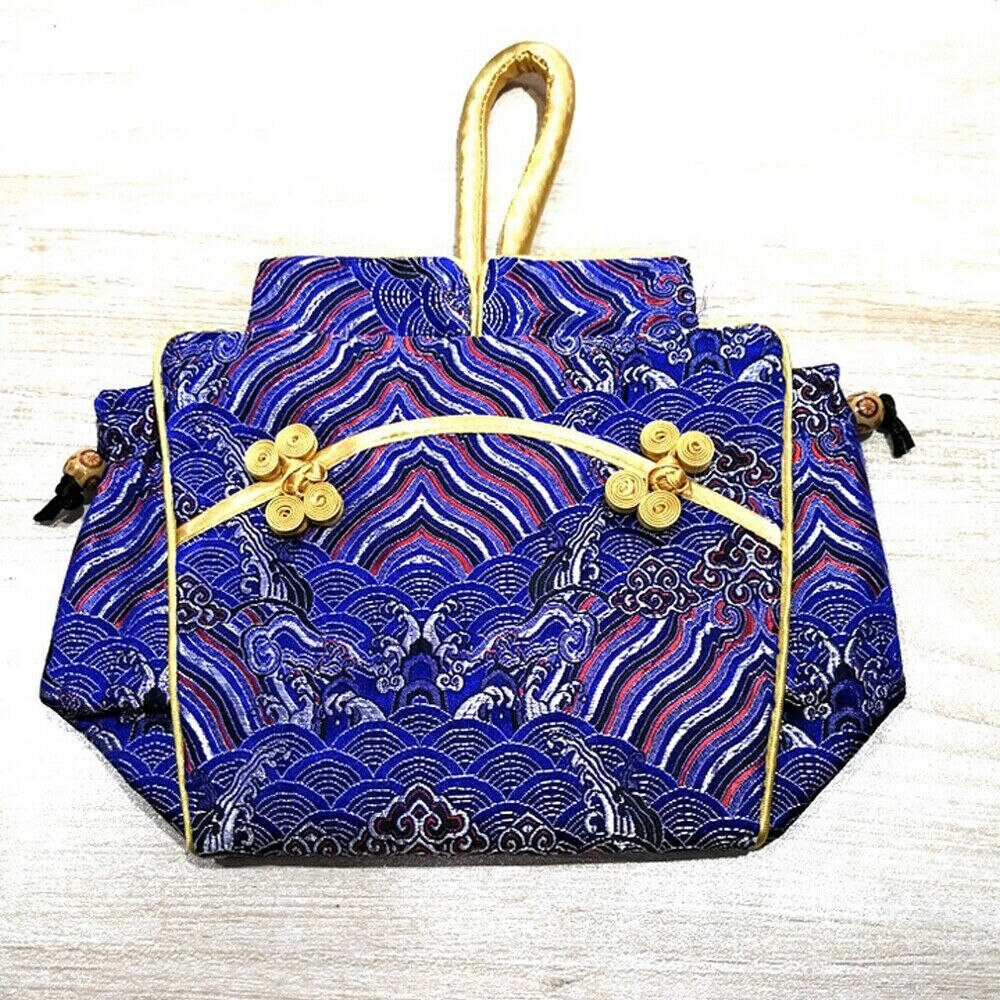 Women Embroidery Silk Bag Vintage Style Messenger Bag Chinese Style Handbag Purse Bag: Style 3 E