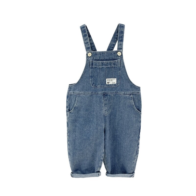 2022 Lente Baby Boy Denim Bretels Broek Voor Kinderen 2-18: 80 cm