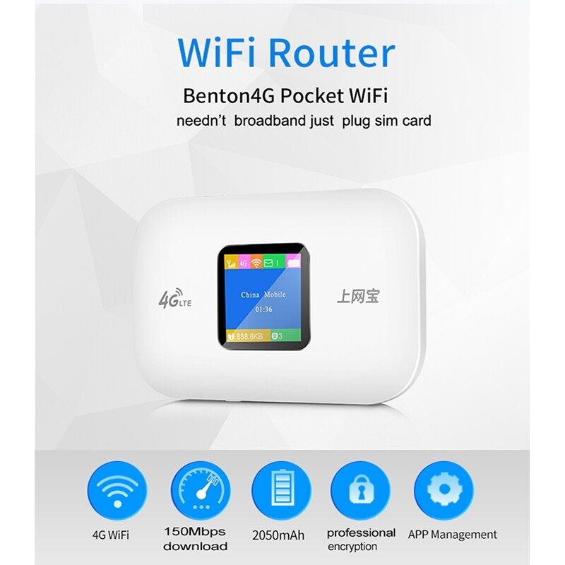 4G Wifi Router Mini Router 3G 4G Lte Draadloze Draagbare Pocket Wifi Mobiele Hotspot Auto Wifi Router met Sim Card Slot