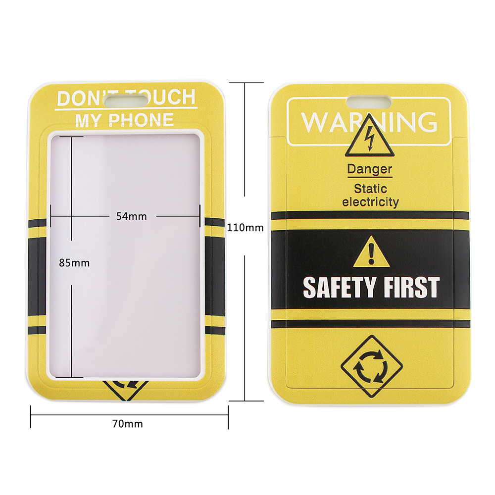 LX535 Danger Warning Signs Phone Straps Lanyards Id Badge Holder For Student Card Cover Business Card With Lanyard Rope